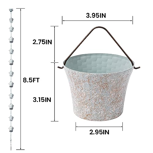 Rain Chain for Gutters with Adapter (Cyan)