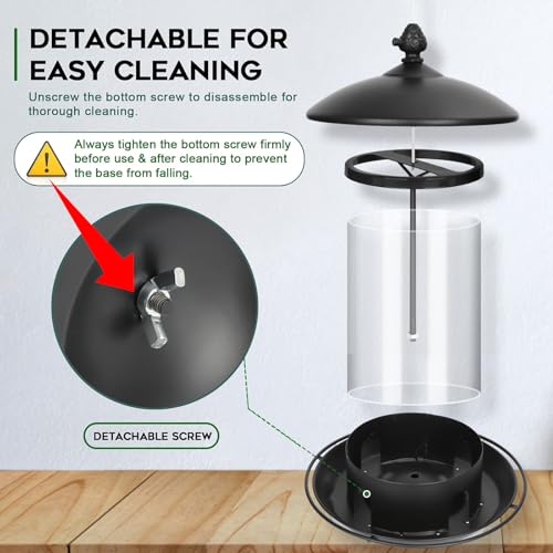 Metal Bird Feeders for Outdoors Hanging (Black)