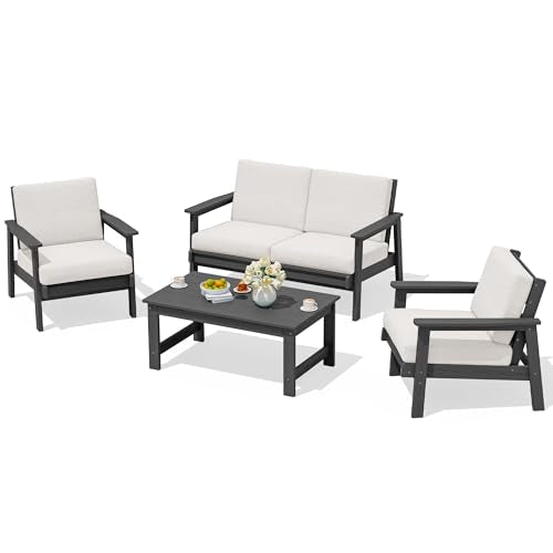 4 Piece HDPE Outdoor Furniture Set (4 Count)
