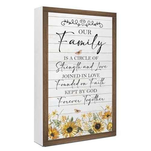 Our Family is a Circle of Strength and Love Wooden Box Sign (Our Family is a Circle of Strength and Love)