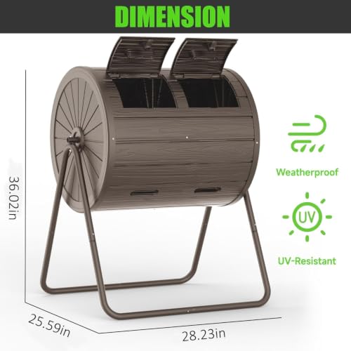 Compost Bin 43 Gallon Outdoor (Gray / 43 Gallon)