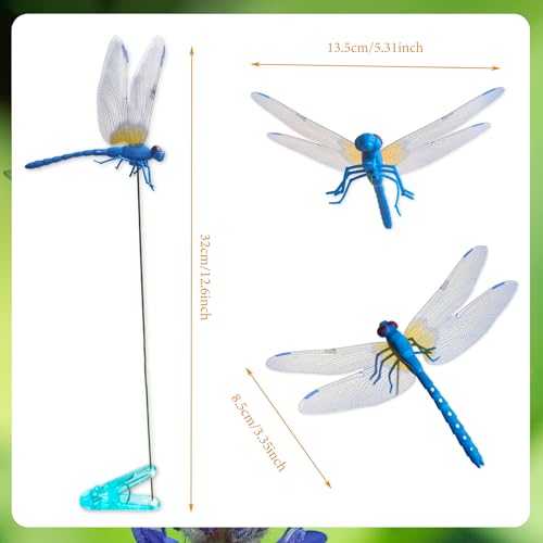 6 Pack Dragonfly Clips Realistic PVC Fake Dragonflies (Multi-Colors (6PCS))