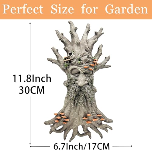 12" Real Tree Face Hugger Statue (White Brown)