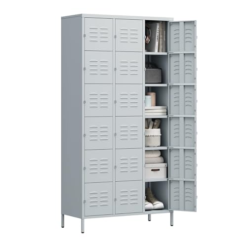 Metal Lockers for Employees (18 Door / Grey)