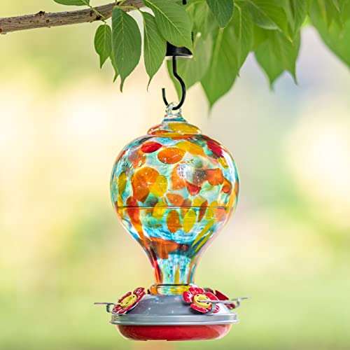 Hummingbird Feeders Blown Glass Hummingbird Feeder (Hawaii Beach)