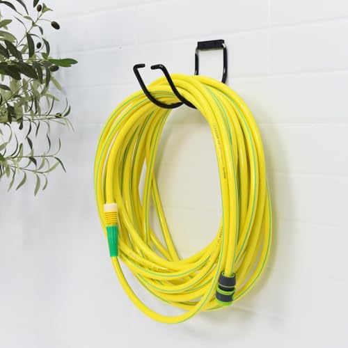 Garden Hose Holder Water Hose Hanger Wall Mounted (Black Painted-1)