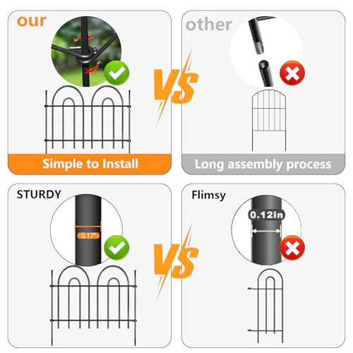 21ft X 13in Animal Barrier Fence (15 Panels, 21ft(L) x 13in(H) / Black)