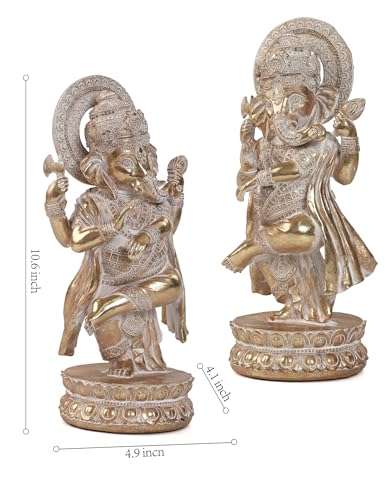 Lord Ganesha Statues Hindu Elephant God Statue Indian Ganesh Buddha Resin Sculpture Figurine Handmade Gift (Edd8544-2)