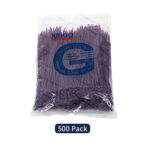 10 Inch Cable Zip Ties (Purple / 10 inch (40 lbs, 500 pcs))