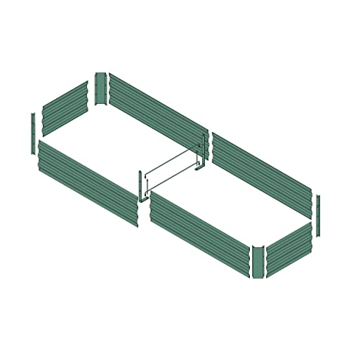 8x2x1ft Green Metal Raised Garden Bed Kit (Green / 8x2x1 ft)