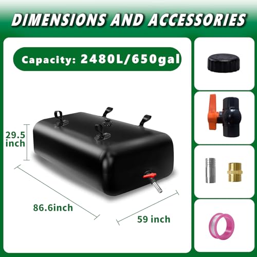 2480L 650 gal Water Bladder Storage Containers (Black / 2480L/650Gal)
