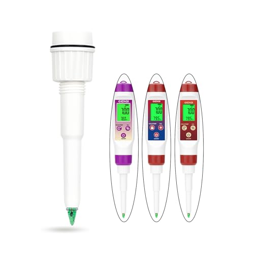 Food pH Meter Replacement Probe 2 in 1 pH Temperature Tester Spear Tip pH Sensor Easily Penetrate Solid and Semi (White)