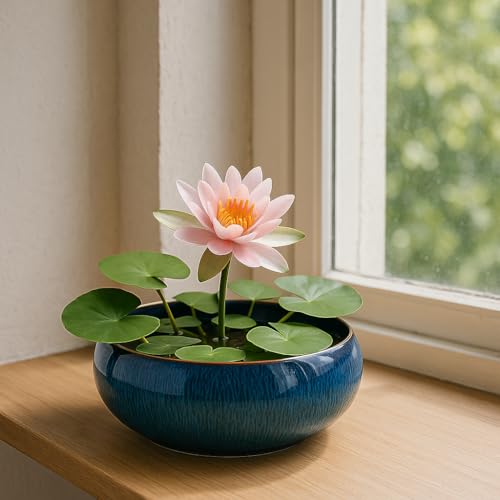 Lotus Bowl Planter (Sky Blue)
