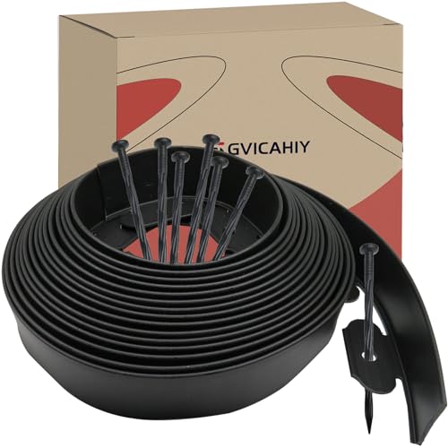 Landscape Edging (Black-33feet / Plastic Stakes)