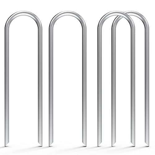 6 Inch 50 Pack U Shaped Galvanized Drip Irrigation Stakes 11 Gauge (50 Count)