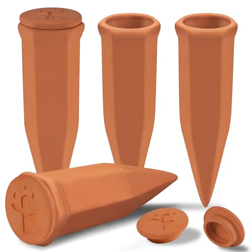 Large Terracotta Watering Spikes with Lids