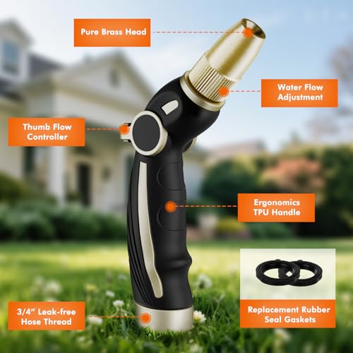 Garden Hose Nozzle (Bronze / 4 Watering Patterns)
