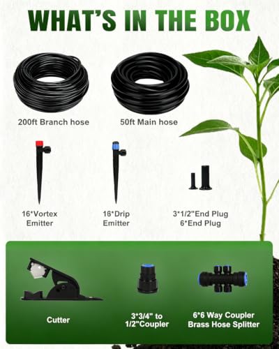 250FT Drip Irrigation System with 1 (250FT)