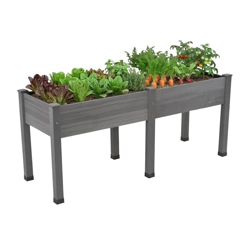 72"x24"x30" Raised Garden Bed with Legs (Gray / 72×24×30 In -Regular)