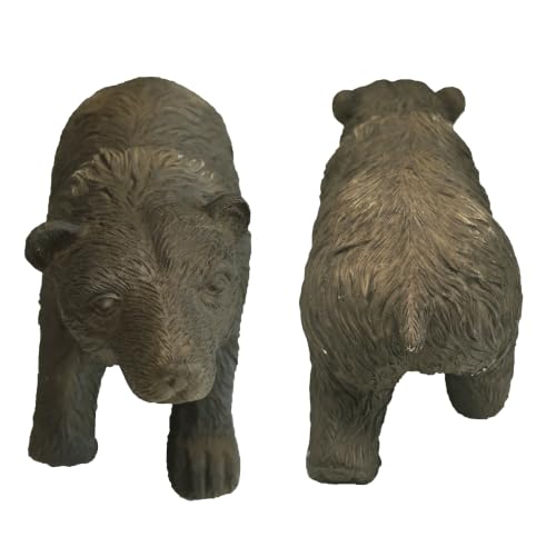 Rustic Bear Statue Shelf Decor (Black Brown-s)