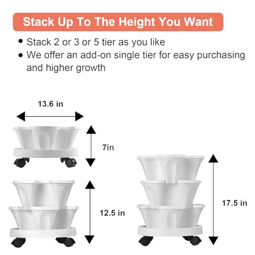 Stackable Planter (White / 3 Tier)