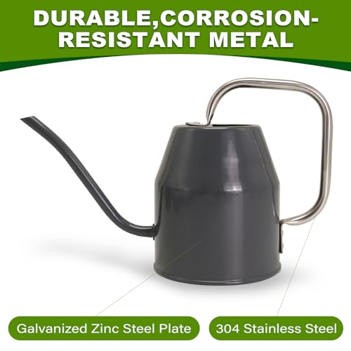 Metal Watering Can with Removable Spout (Black / 0.5 Gallon)