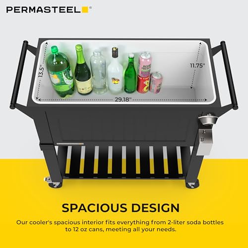 80 Qt Antique Patio Cooler for Outside (80-Qt Standard / Black)