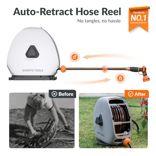 Ground Mounted Retractable Garden Hose Reel (1/2 Inch / 130 FT)