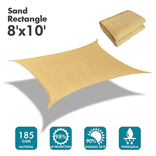 8'x10' Sun Shade Sail Sand Curved Rectangle (Sand / 0 8' X 1 0')