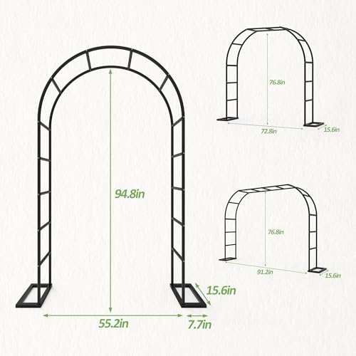 Arch Trellis for Climbing Plants Outdoor (94.5"(H)*55"(L)*7.7"(W))