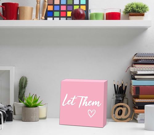 Let Them Wooden Box Sign 5 X 5"