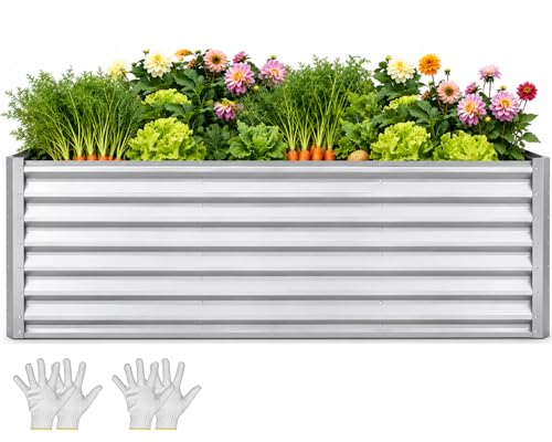 6x3x3ft Galvanized Raised Garden Bed (6x3x3ft / Silver)