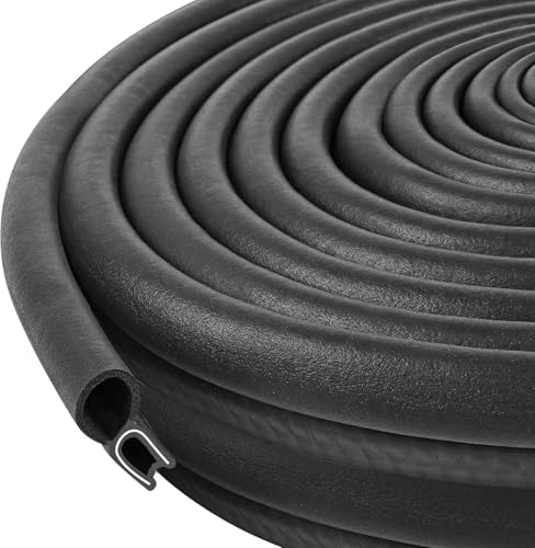 Automotive Door Weather Stripping 40Ft Car Rubber Edge Trim Seal Strip Gasket with Top Bulb Easy to Install for Car Bus Camper Boat RV Truck Doors and Home Applications