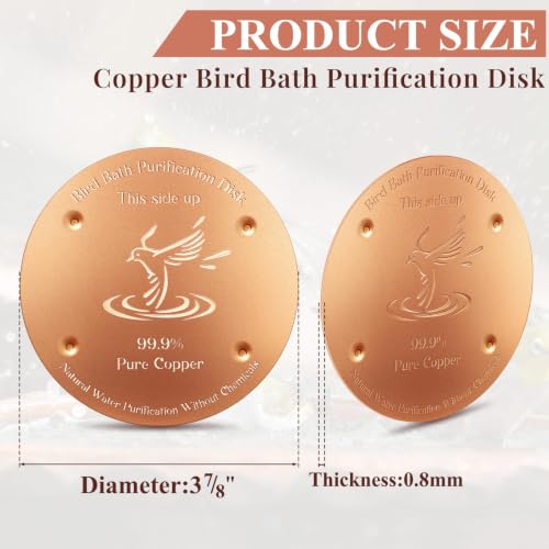 4'' Copper Disc for Bird Bath (Bird Pattern)