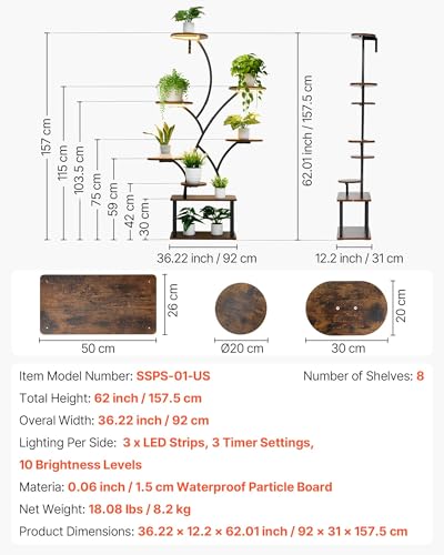 Plant Stand Indoor with Grow Lights