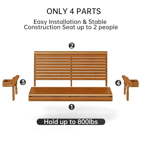 Wooden Outdoor Porch Swings (Teak Tone / 4 FT)