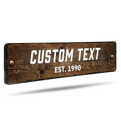 Personalized Dark Wood Sign (Dark Rustic Wood)