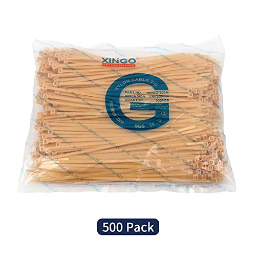 8 Inch Cable Zip Ties (8 inch (40 lbs, 500 pcs) / Gold)