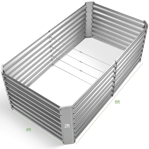 8×4×2 ft Galvanized Raised Garden Bed Kit