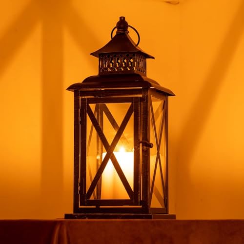 Lantern Decorative Indoor & Outdoor (Black / 14.8'' / 1 Pc)