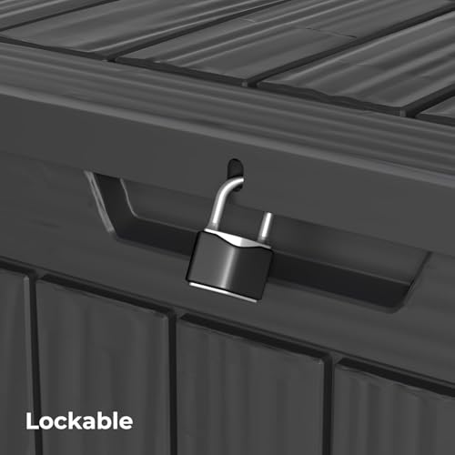 35 Gallon Outdoor Storage Box Waterproof (Black / 35 GAL)