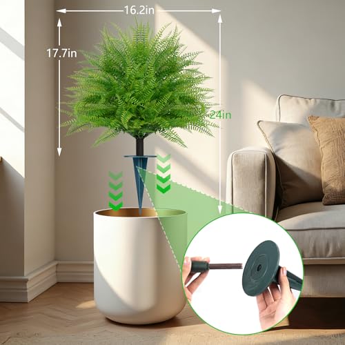 2PCS Faux Fern Topiary Trees with Ground Spike (Boston Fern)