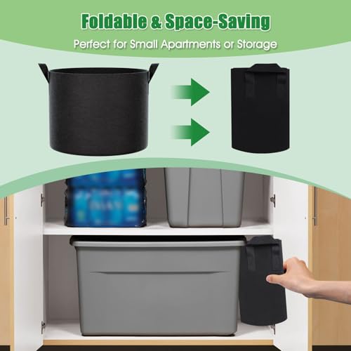 20 Gallon Plant Grow Bags 8 Pack 300G Fabric Pots with Handles (Black / 20 Gallon)