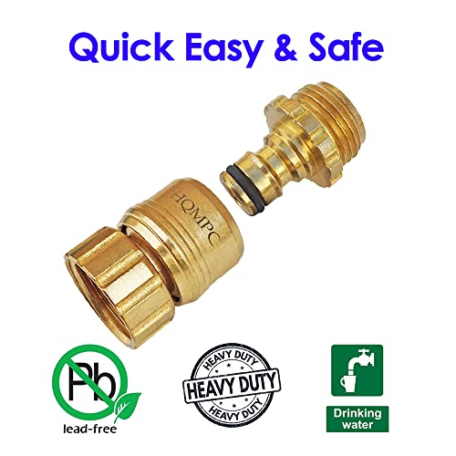 Garden Hose Quick Connect No Pb Brass Hose Quick Connect Quick Connect Hose Fittings Water Hose Connectors 3 (4 Count)