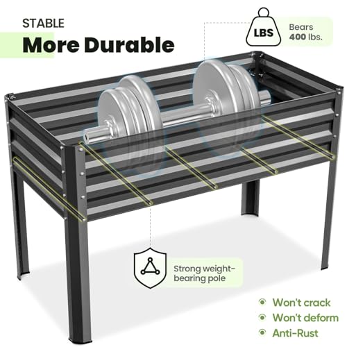 Raised Garden Bed with Irrigation System and Legs 48×24×31.5 in