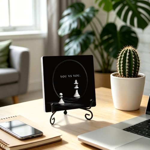 Motivational Quote for Home Office Book Shelf Table Decor 6.3x6.3 Inch 11 (Multicolor 1711 / Wooden sign with iron frame（6.3 x 6.3 inches）)