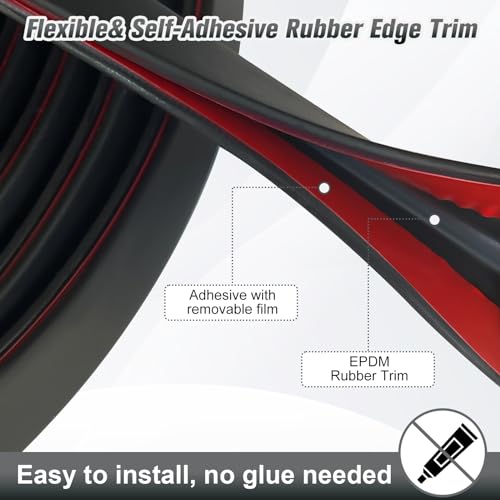 Edge Trim, 3/32"(2mm) Rubber Edge Trim, Flexible Self Adhesive U Channel Edge Protector for Sharp Edge, Sheet Metal and Car Doors, Peel and Stick Auto Door Guard, Black Color, 20Ft
