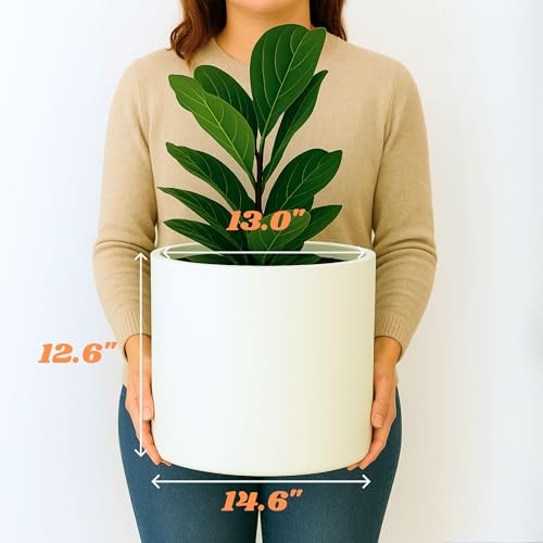 Large Planter for Indoor or Outdoor (Matte White / 14.6 Inch)