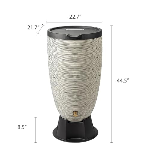 Newport 50‑Gallon Flat‑Back Rain Barrel with Stand & Planter Bundle (Slate / Rain Barrel & Planter Bundle)