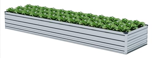 12x2x1.5FT Galvanized Raised Garden Beds Kit Large Outdoor Metal Gardening Planter Box for Vegetable Elevated Flower Herbs (Silver(1 Pack) / 12x2x1.5FT)